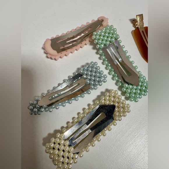 A New Day Faux Pearl Large Hair Clip Set + NO CREASE HAIR STYLING CLIPS - 3 PACK - Picture 9 of 12